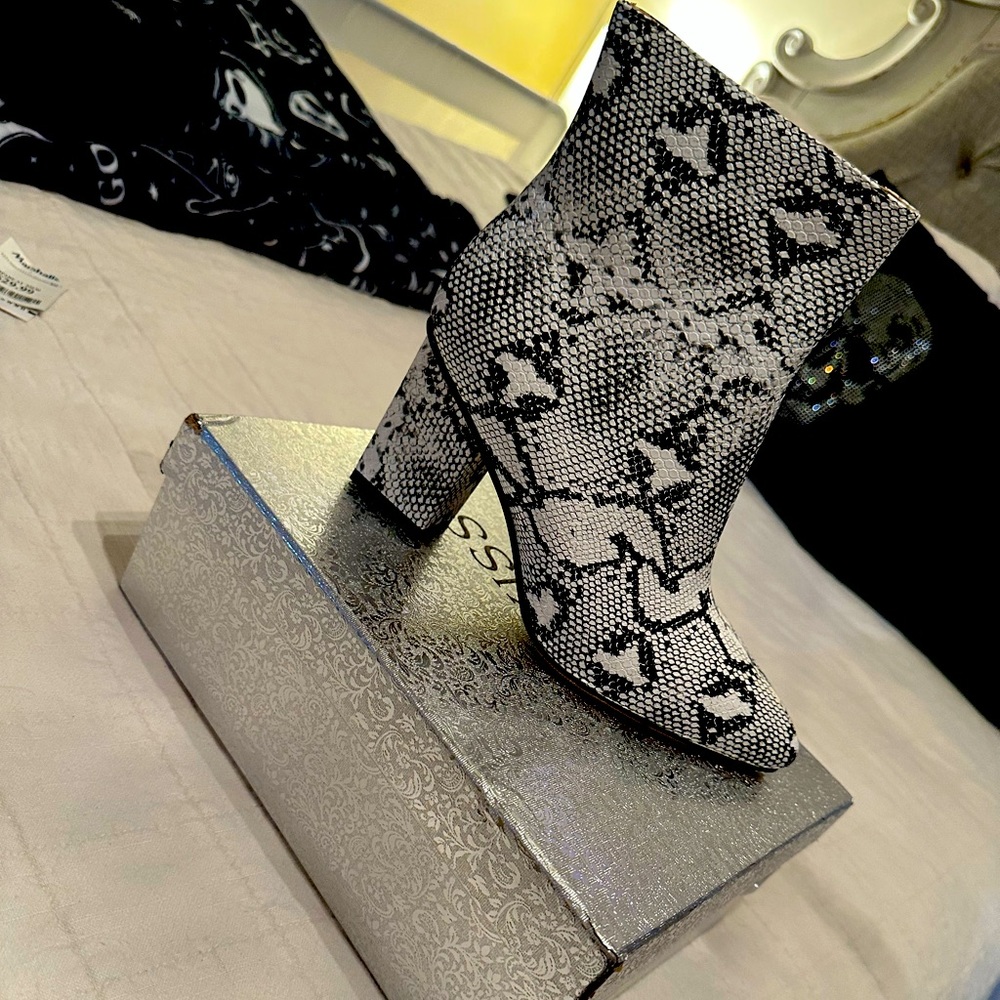 Snake skin booties
